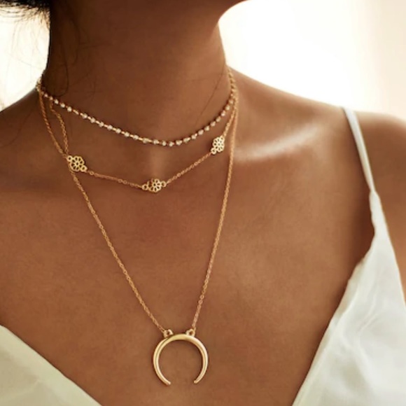 Anthropologie Jewelry - LAST SET SALE 4 Piece Gold Necklace Set